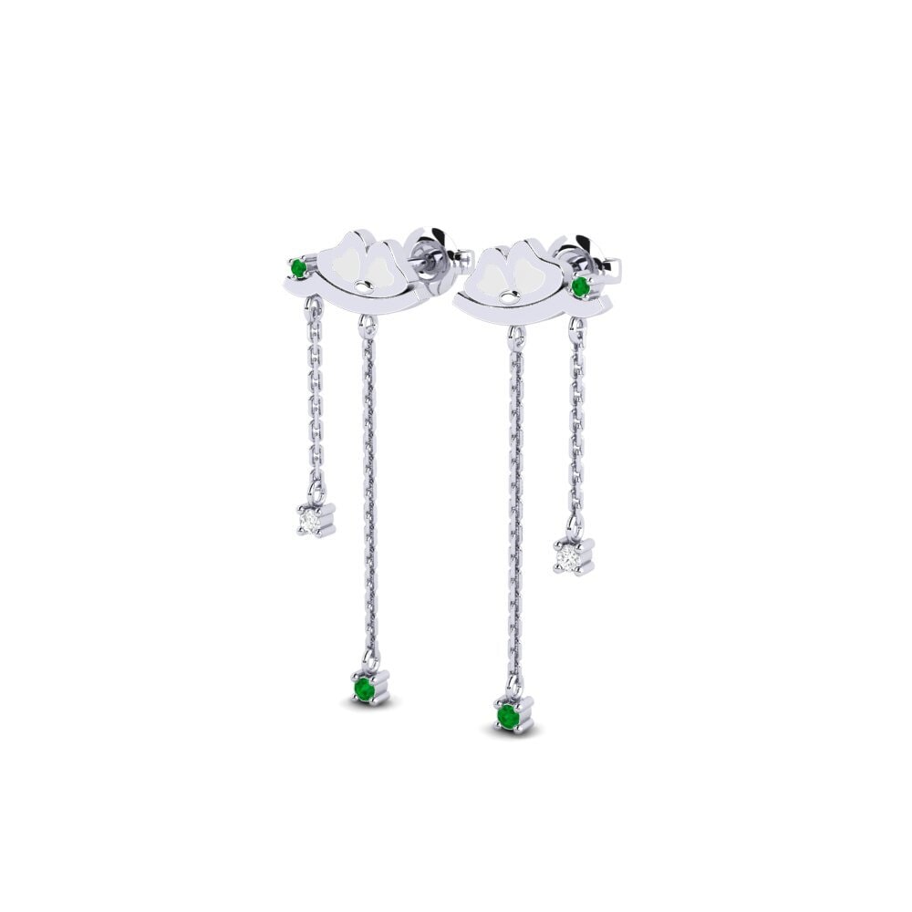 950 Platinum Emerald Women's Earring Globalization