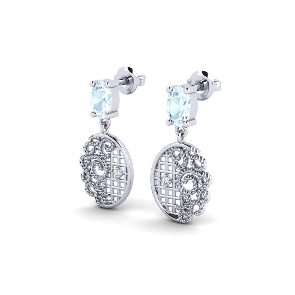 18ct White Gold Aquamarine Women's Earring Hanka
