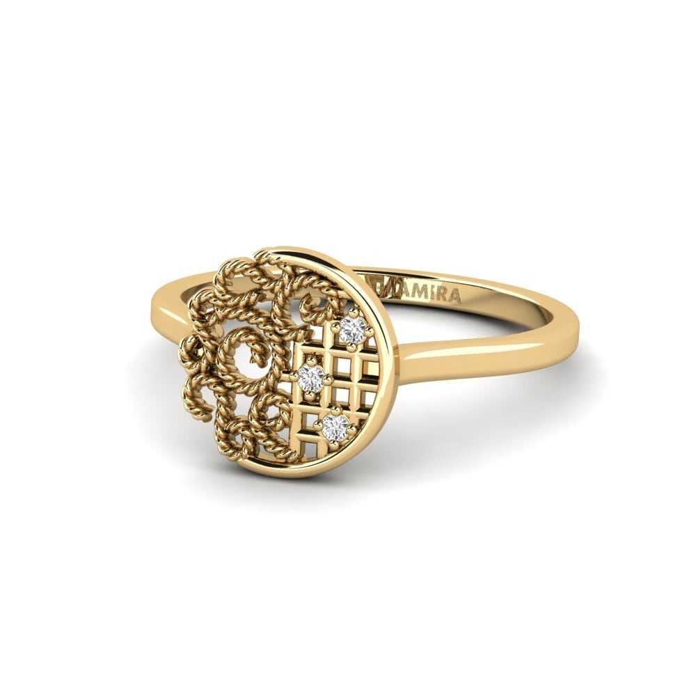 14k Oro Amarillo Anillo de compromiso Homkund