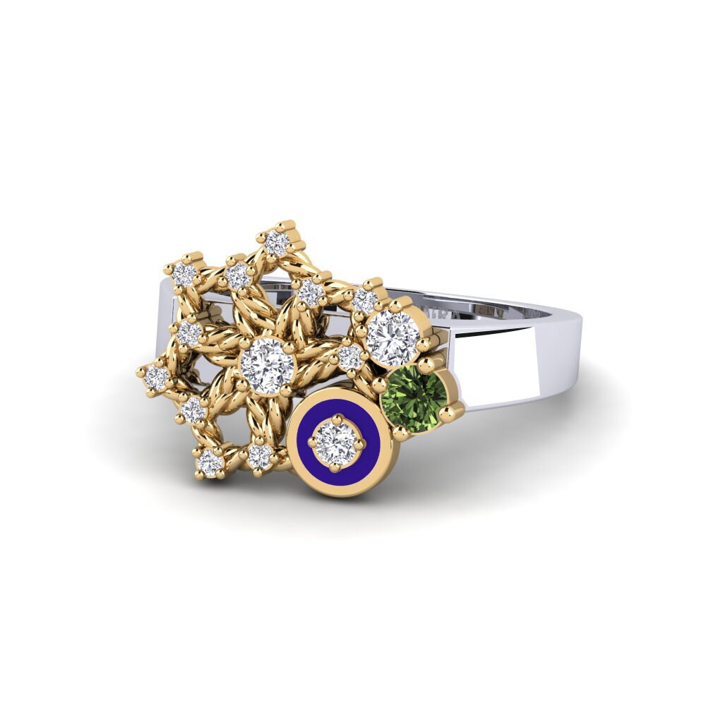 Saphir vert Bague Hosororo