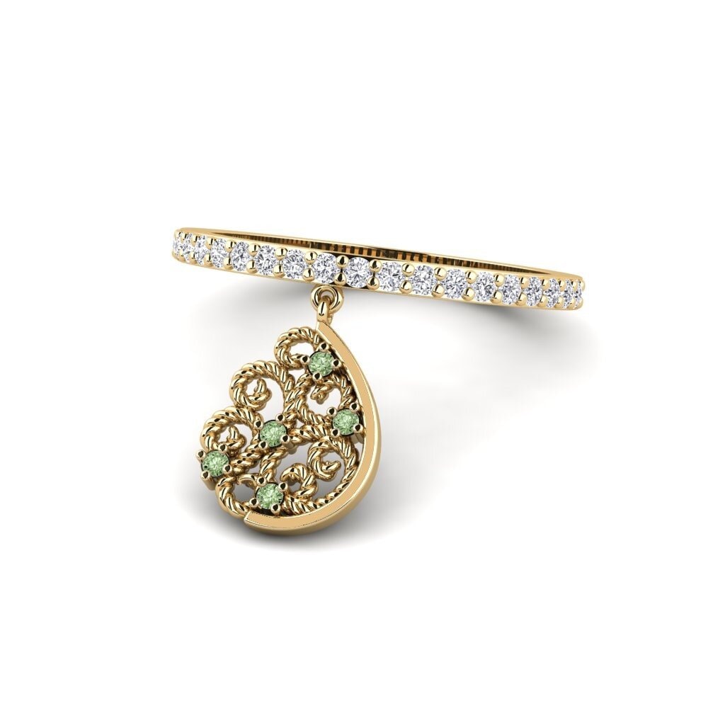 Diamante Verde Anillo de compromiso Hybla