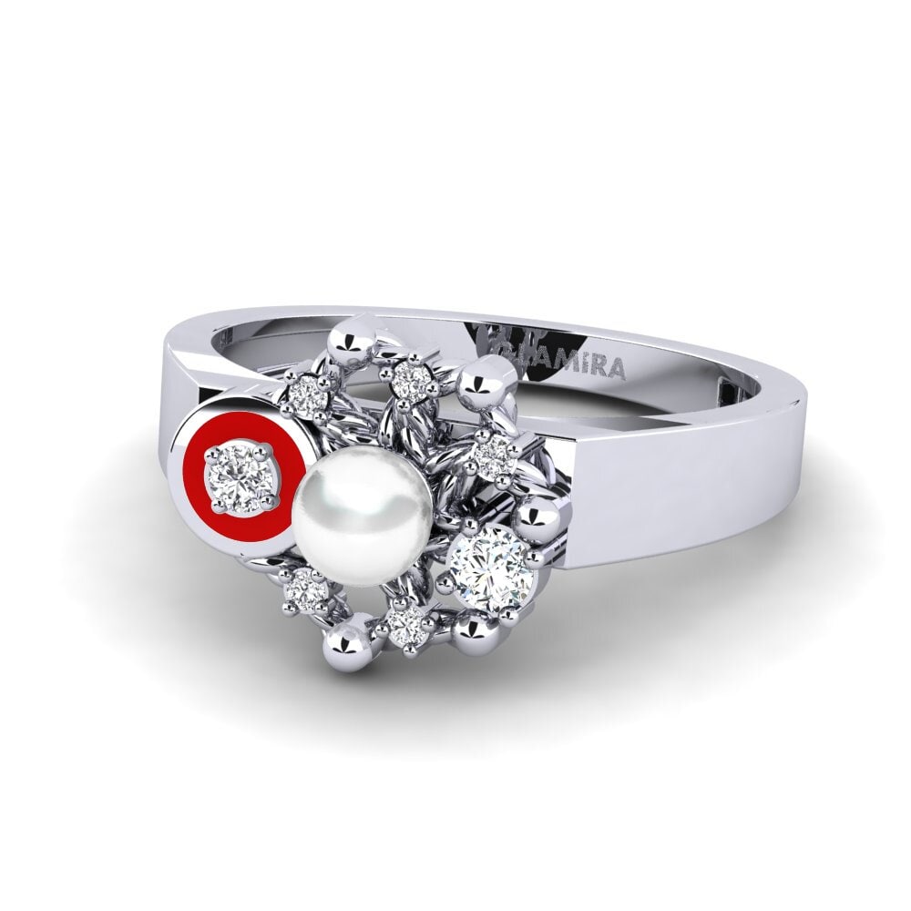 9k Oro Blanco Circonita Anillo Isherton
