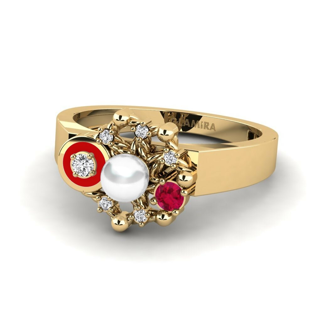 Bagues Or Jaune 18k Perles