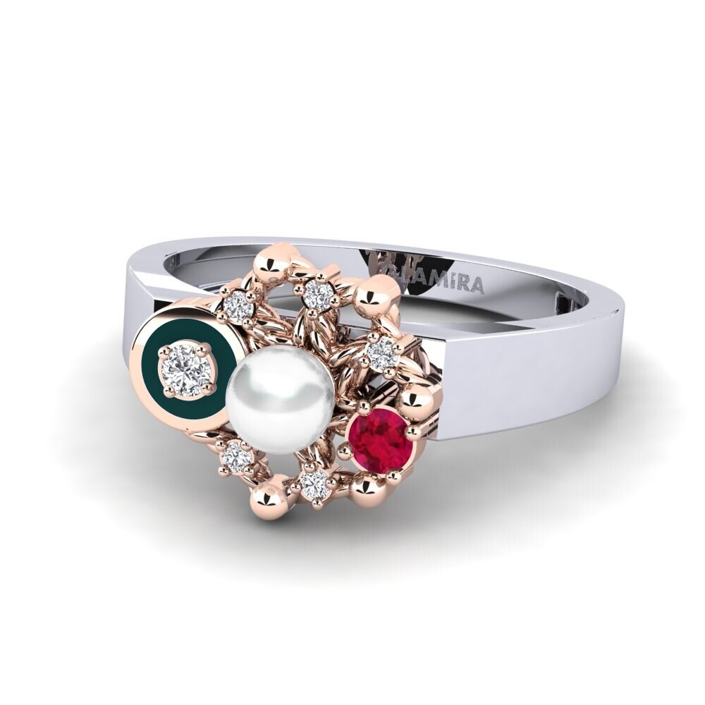 375 Weiß & Rotgold Ring Isherton