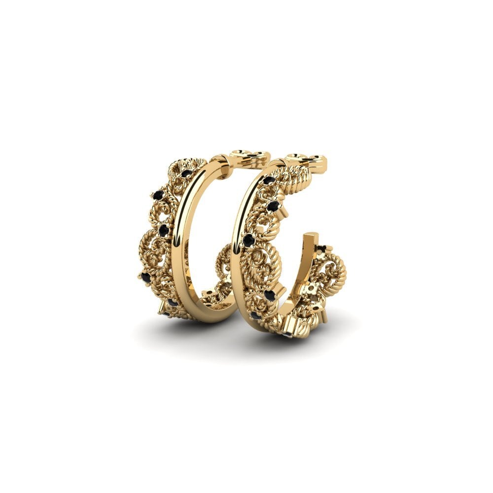 Diamante Negro Pendiente de mujer Kaiete