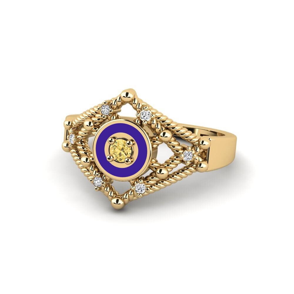Gelber Diamant Ring Kartong