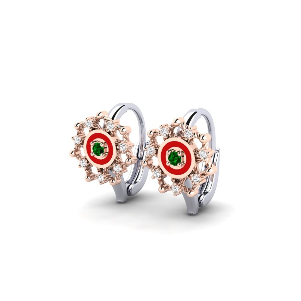 14ct Rose / White Gold Green Zirconia Women's Earring Koforidua