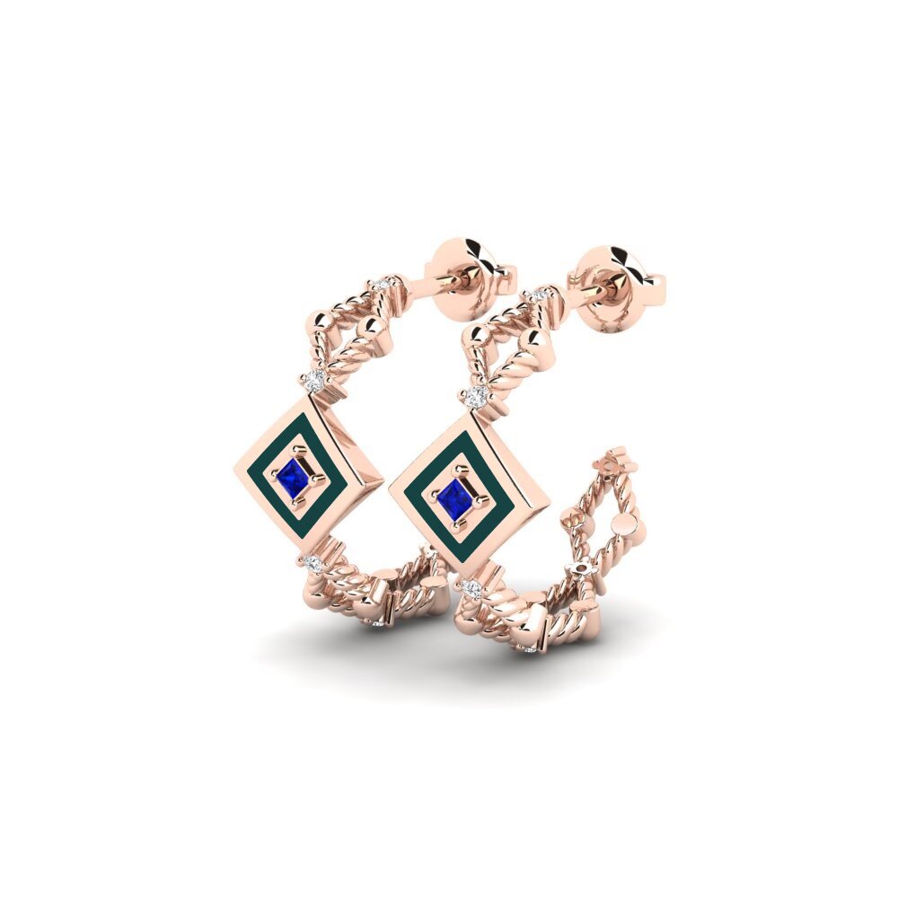 18k Oro Rosa Pendiente de mujer Lawra