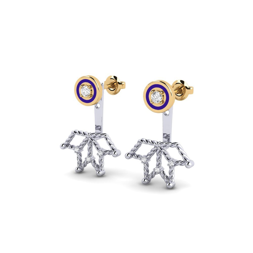 14ct White / Yellow Gold White sapphire Women's Earring Mahdia