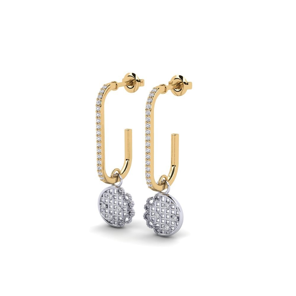 yellow_white-585 Women's ต่างหู Malavi