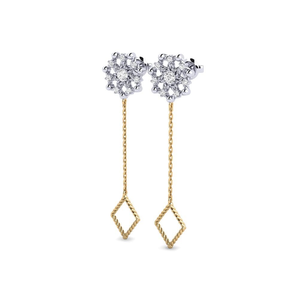 14ct White / Yellow Gold White sapphire Women's Earring Narok