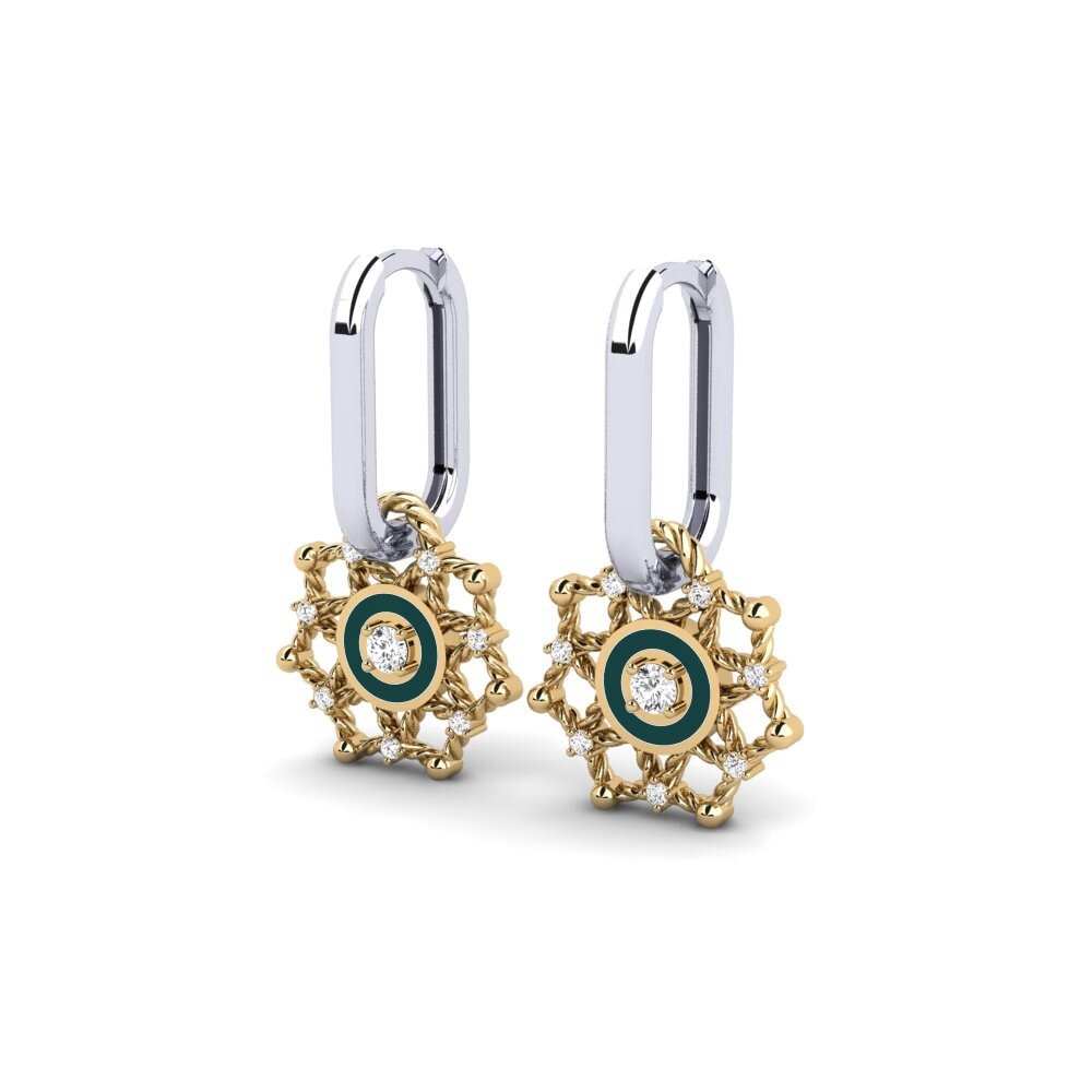 14ct White / Yellow Gold White sapphire Women's Earring Orinduik