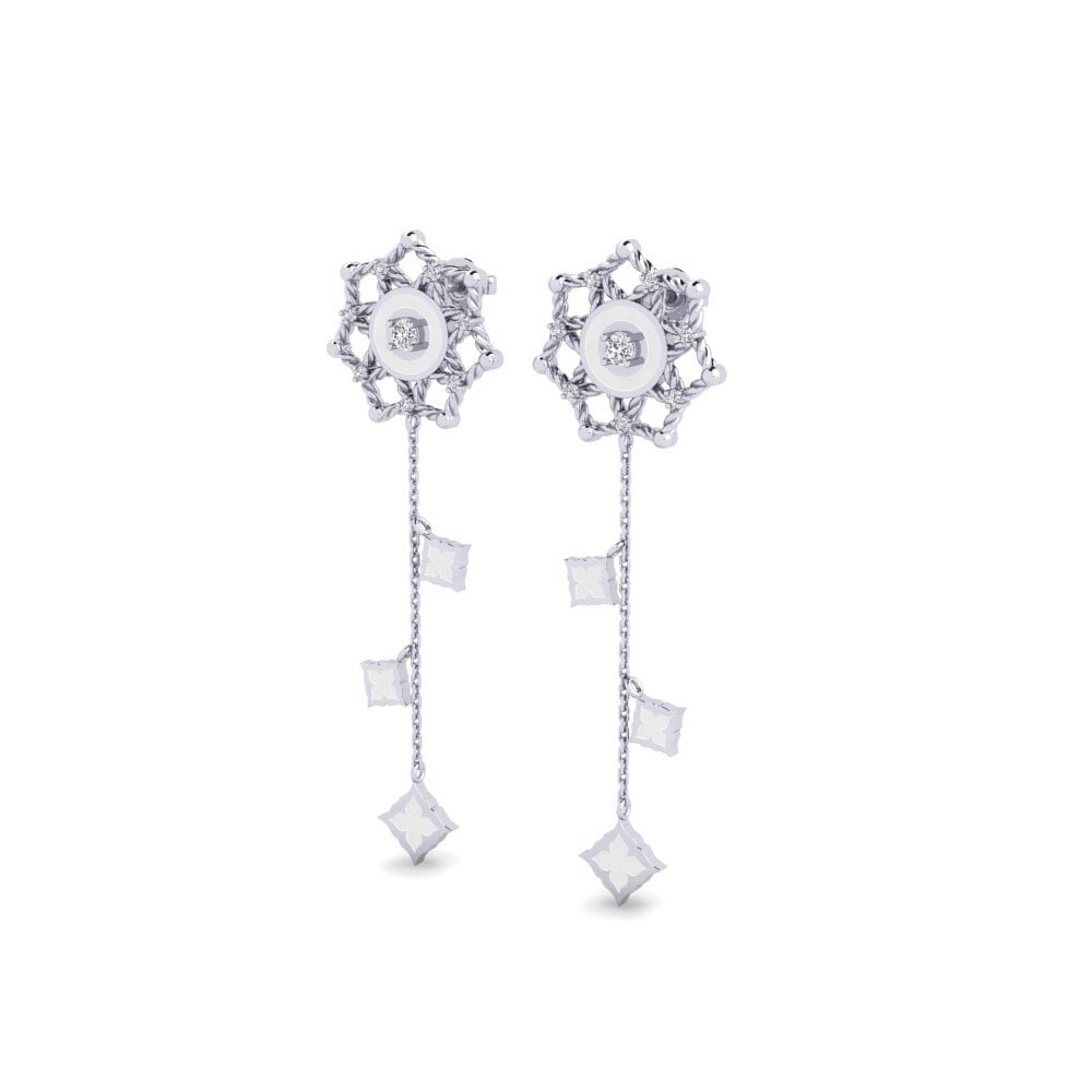 14k Oro Blanco Pendiente de mujer Removable