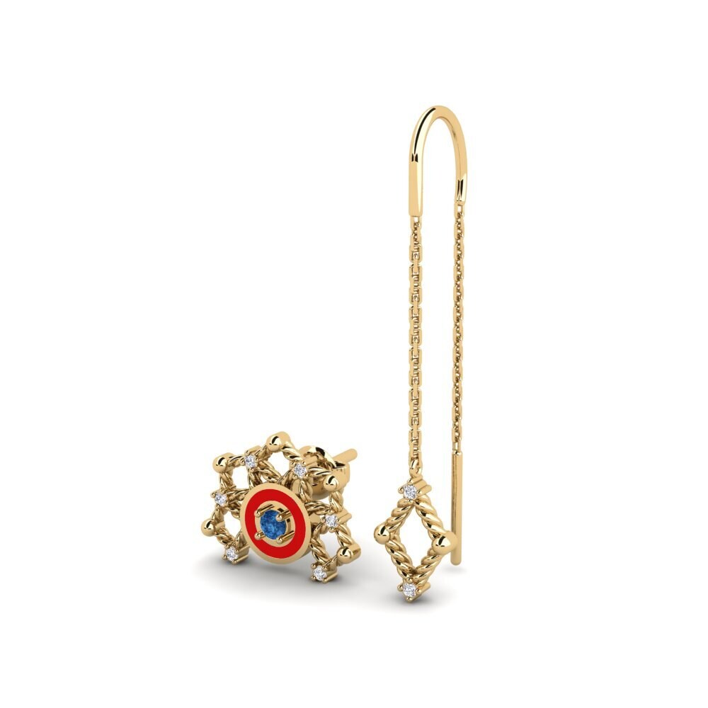 Dark Blue Zirconia Women's Earring Suddie - SET