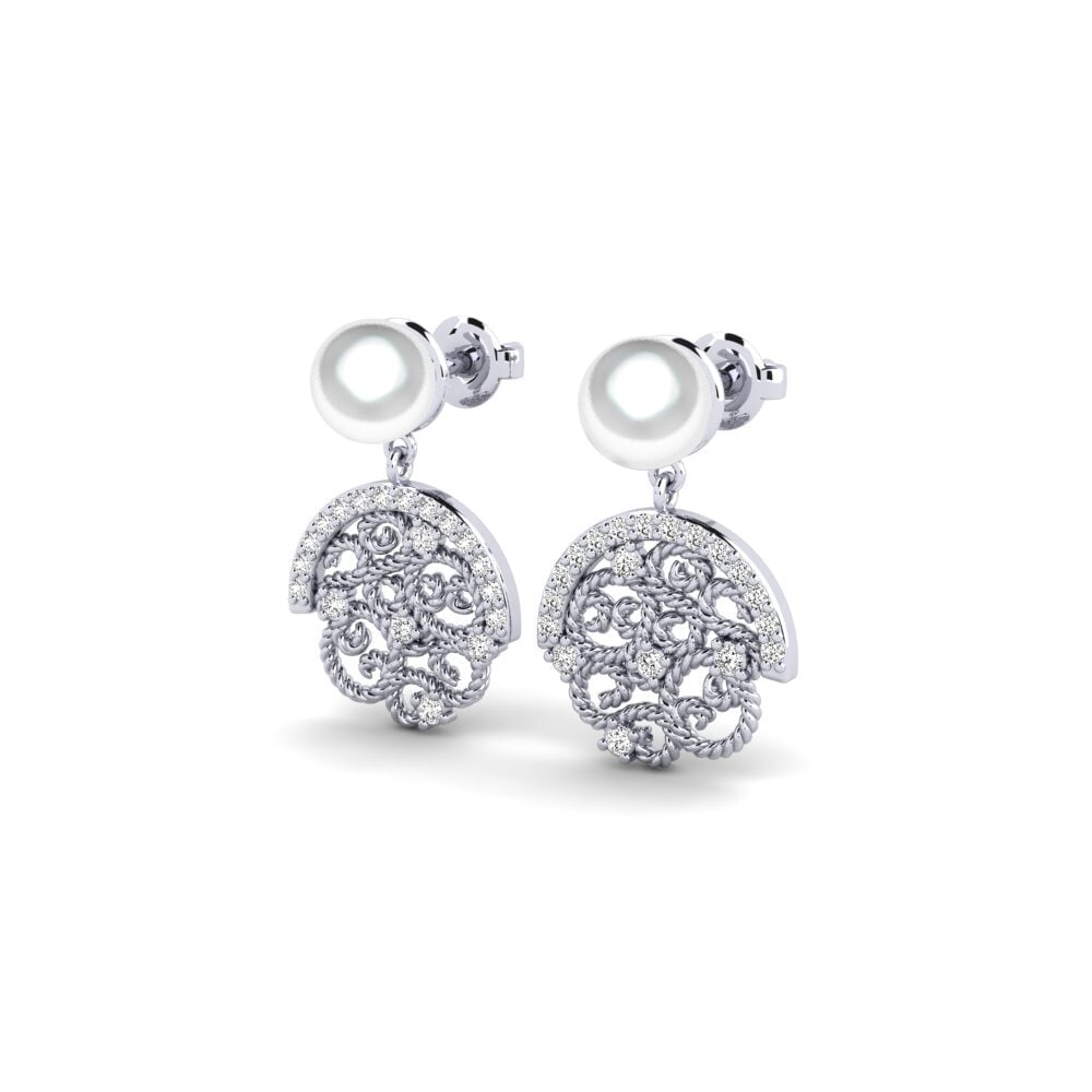 9ct White Gold Moissanite Women's Earring Aphidnae