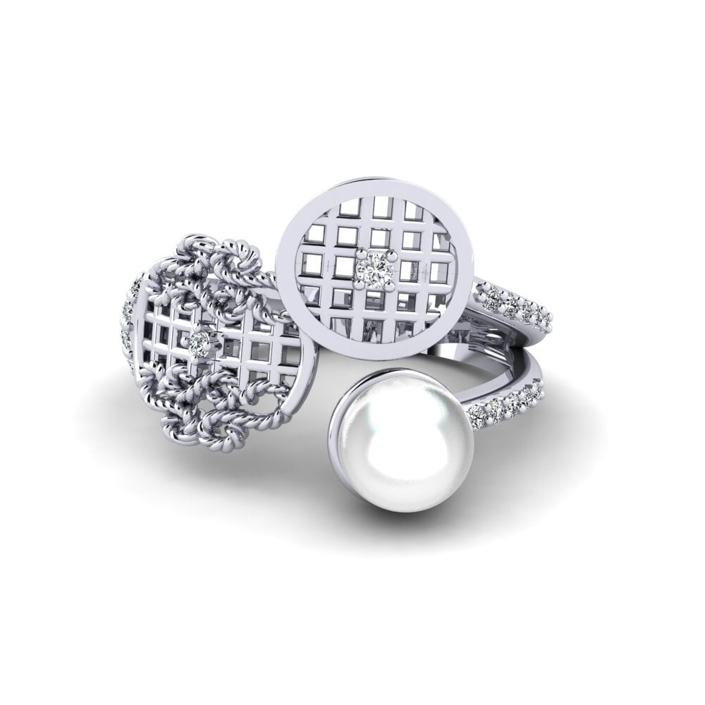 9k Oro Blanco Circonita Anillo Ballymore