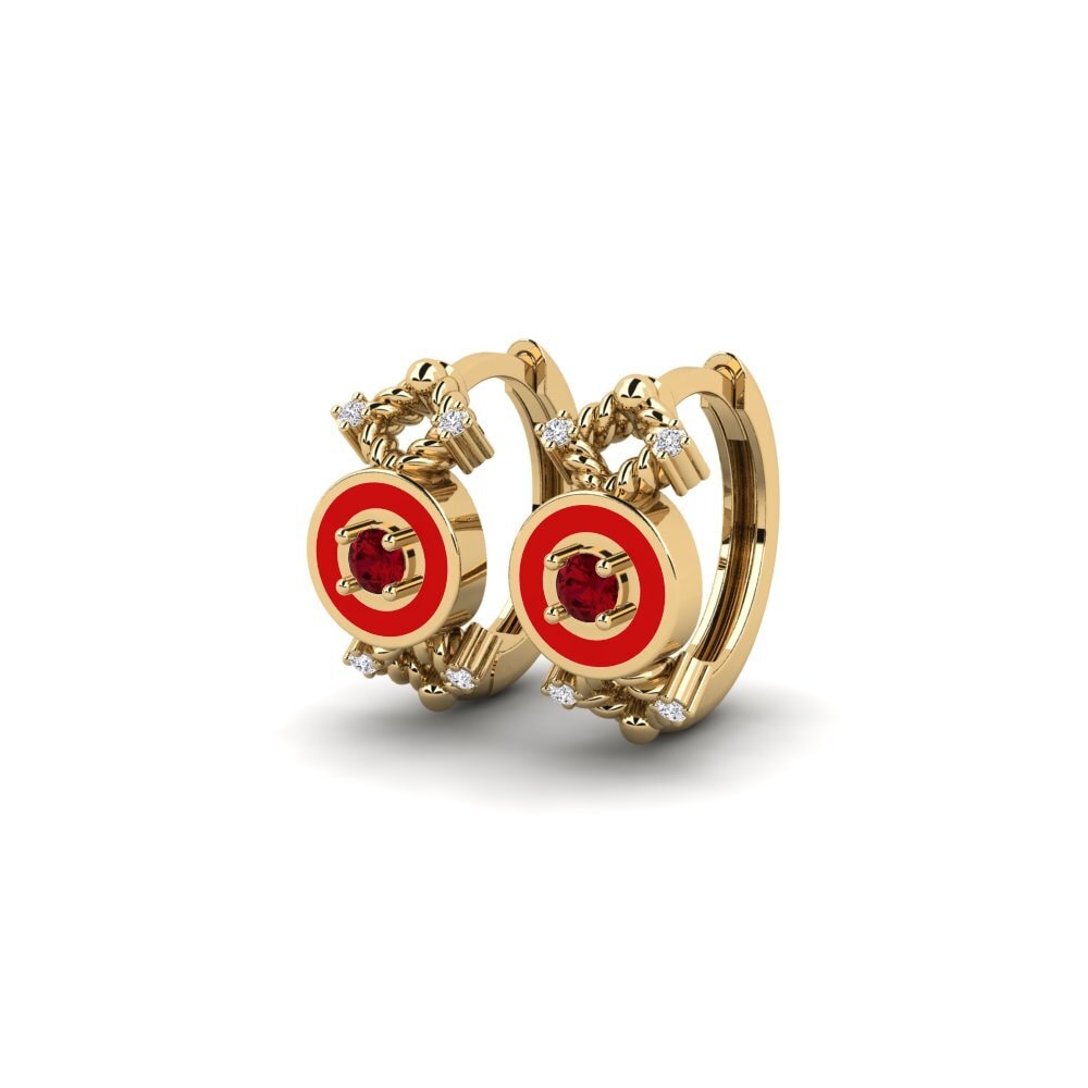 Red Zirconia Women's Earring Bolgatanga
