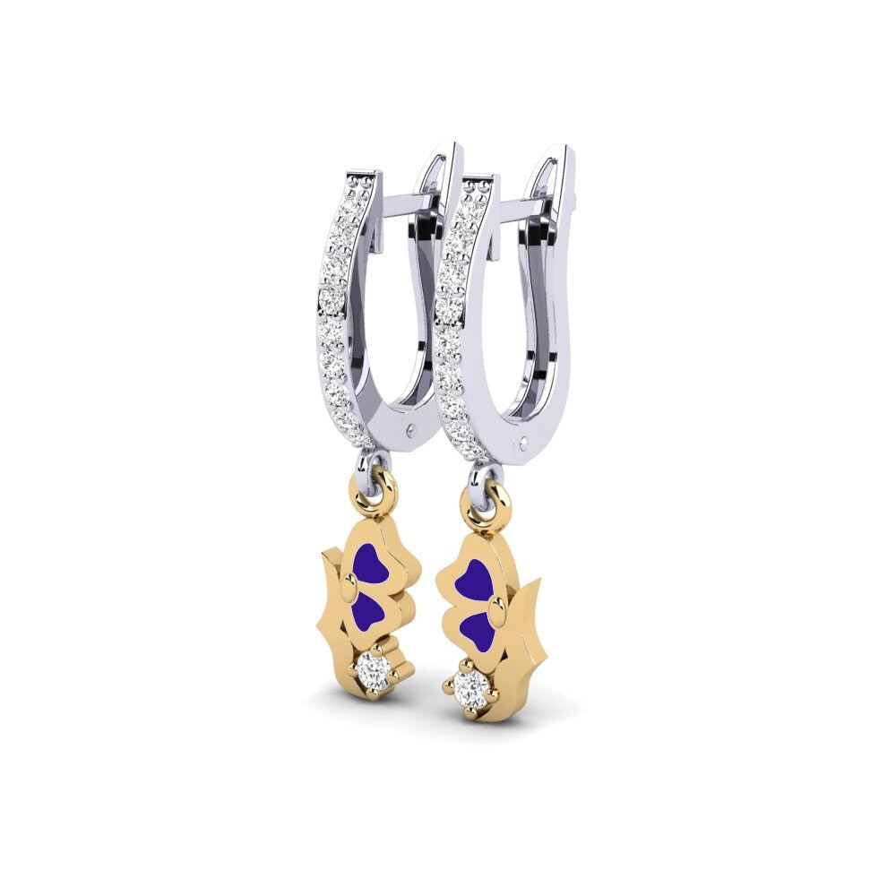 14ct White / Yellow Gold White sapphire Women's Earring Corporation
