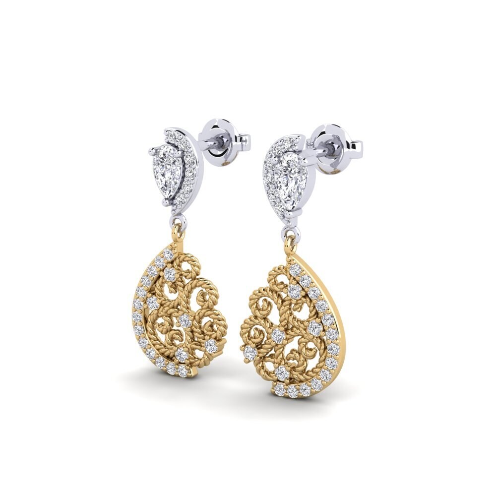 yellow_white-585 Women's ต่างหู Decelea