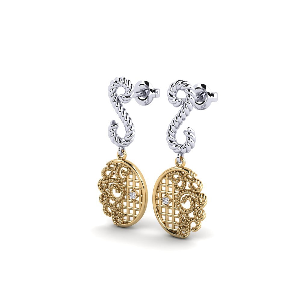yellow_white-585 Women's ต่างหู Gartan - A