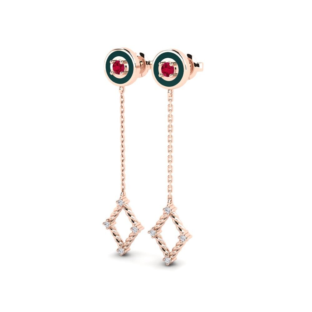 18k Oro Rosa Pendiente de mujer Marsabit - A