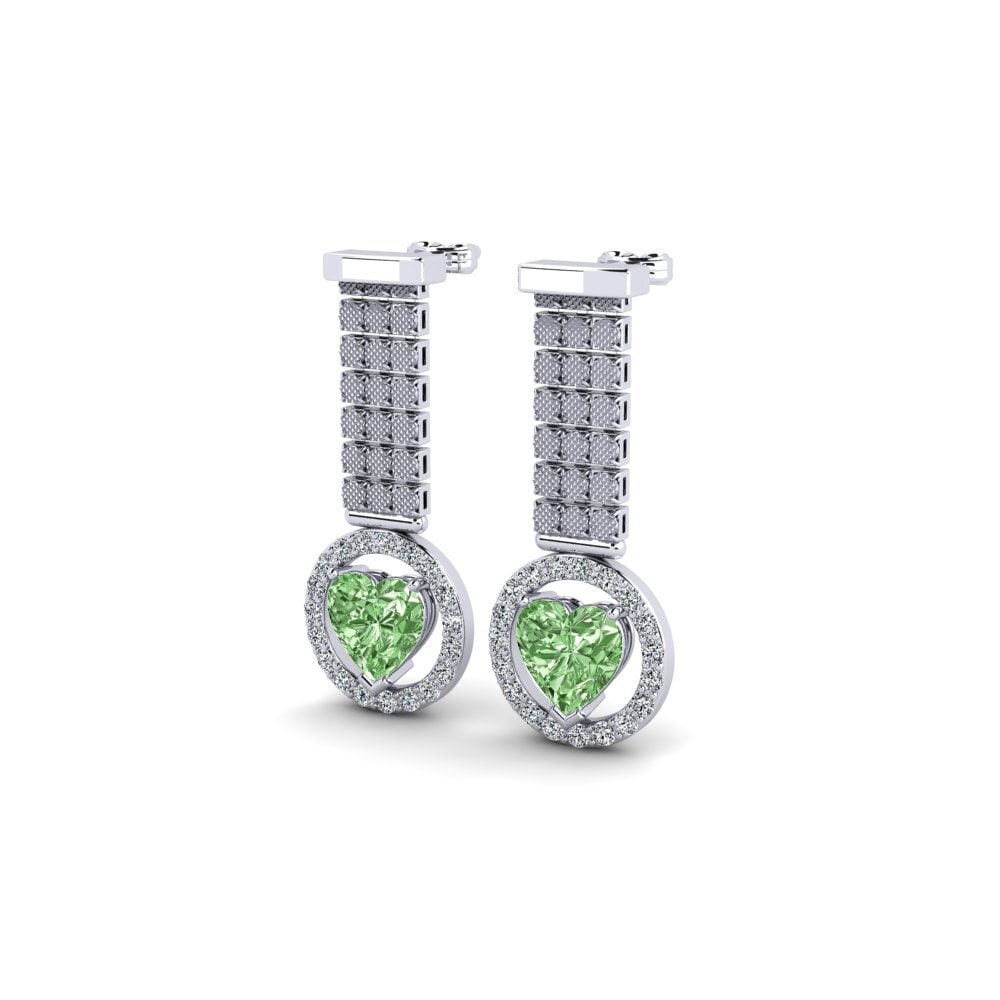 Diamant Vert Boucle d'oreille femme Abbefk