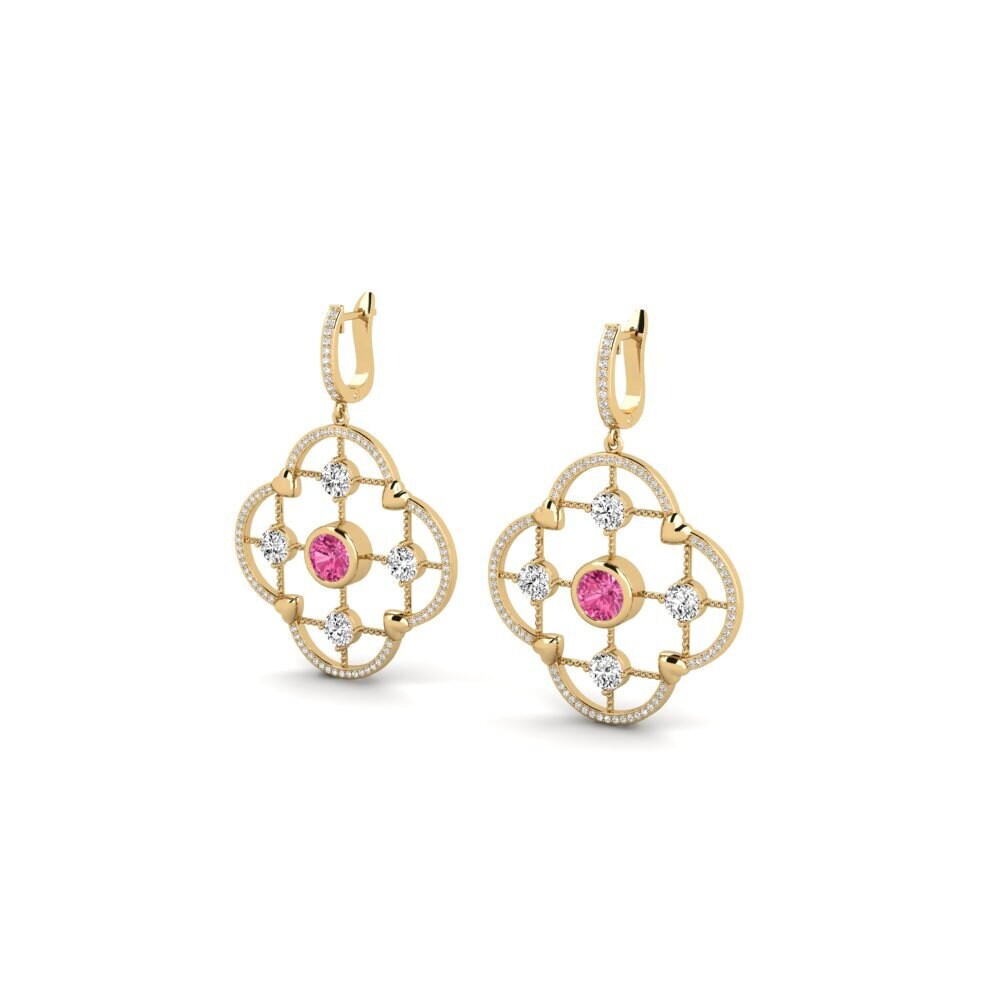 Tourmaline Rose Boucle d'oreille femme Adablm