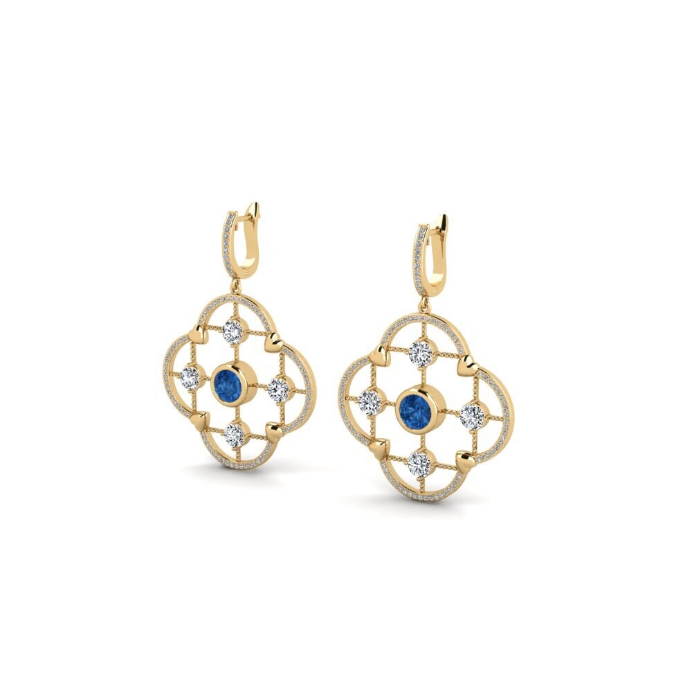 Zircônia azul escuro Brincos Feminino Adablm