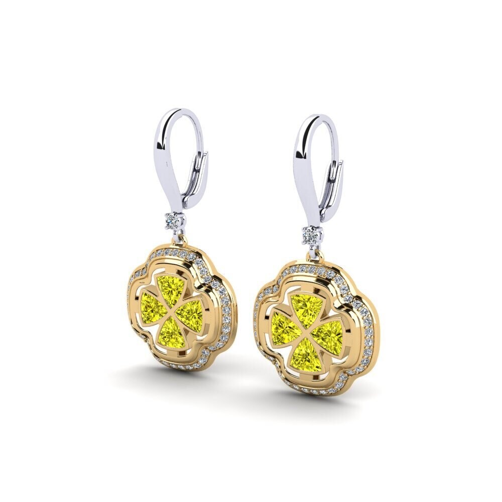 14ct White / Yellow Gold Yellow Diamond Women's Earring Aguna