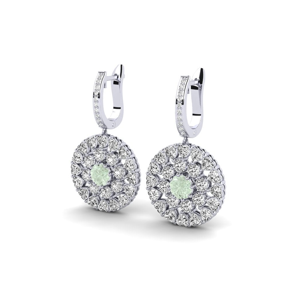 Oro Bianco 375 Ametista Verde Orecchino da donna Ais