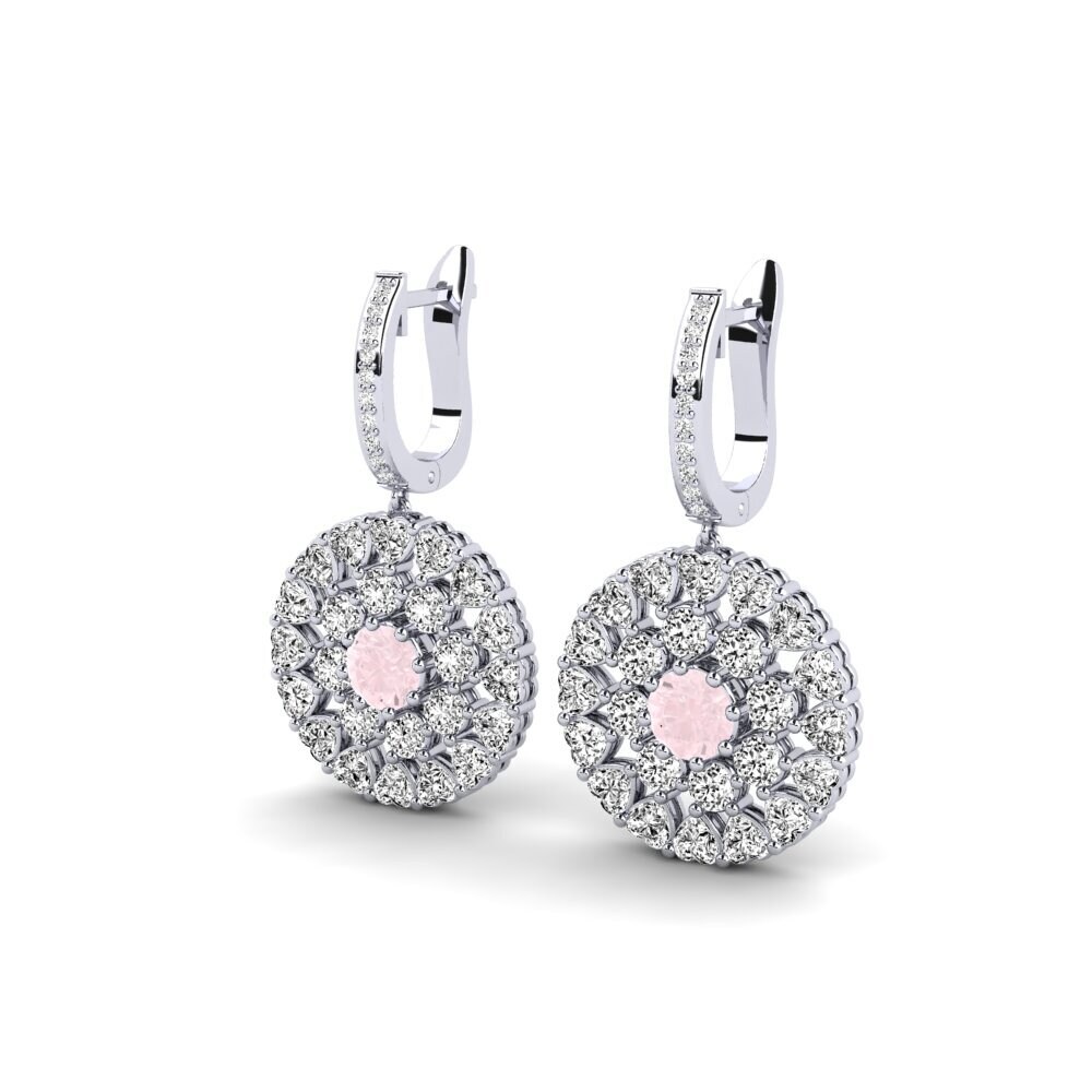 Oro Bianco 375 Quarzo Rosa Orecchino da donna Ais