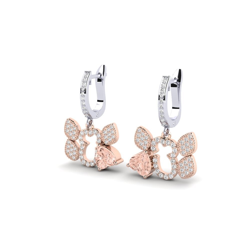 14ct White & Rose Gold Morganite Women's Earring Annityupe