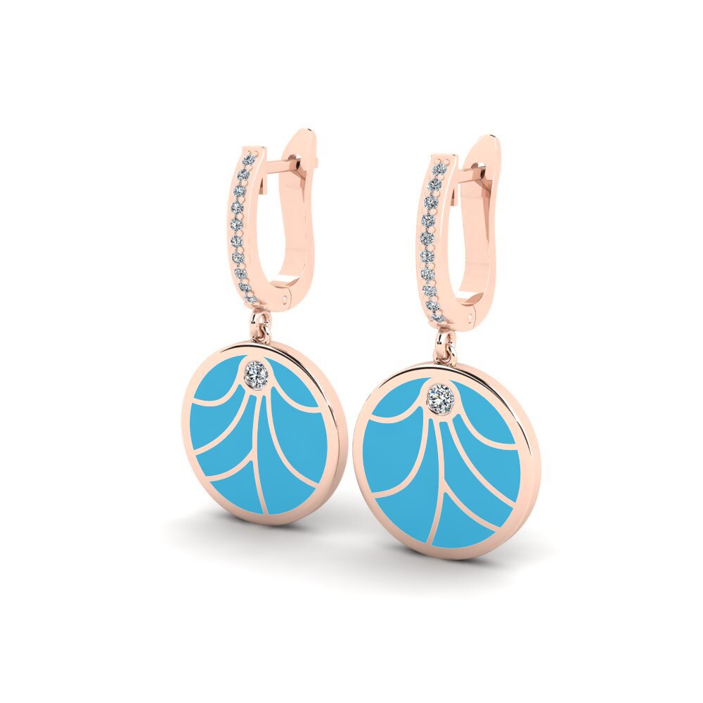 14k Oro Rosa Pendiente de mujer Asquam