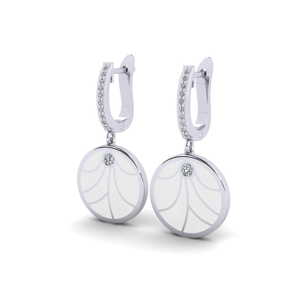 14k Oro Blanco Pendiente de mujer Asquam