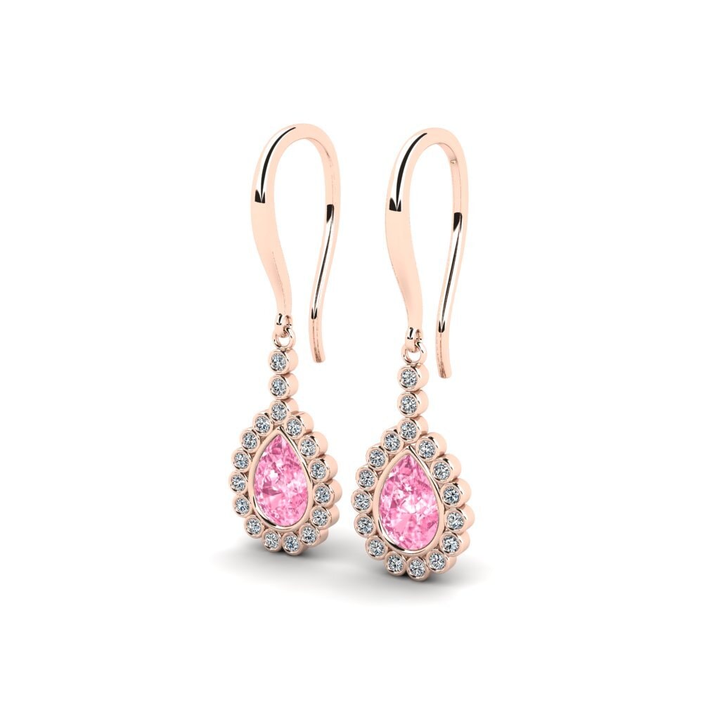 Oro Rosso 375 Zaffiro Rosa Orecchino da donna Aste
