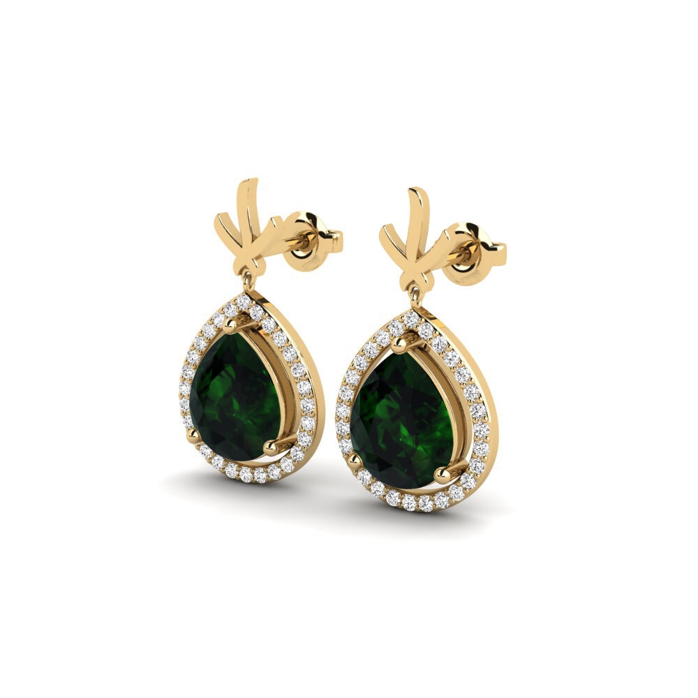 Đá Tourmaline Xanh / Bích tỷ Bông tai nữ Atendo