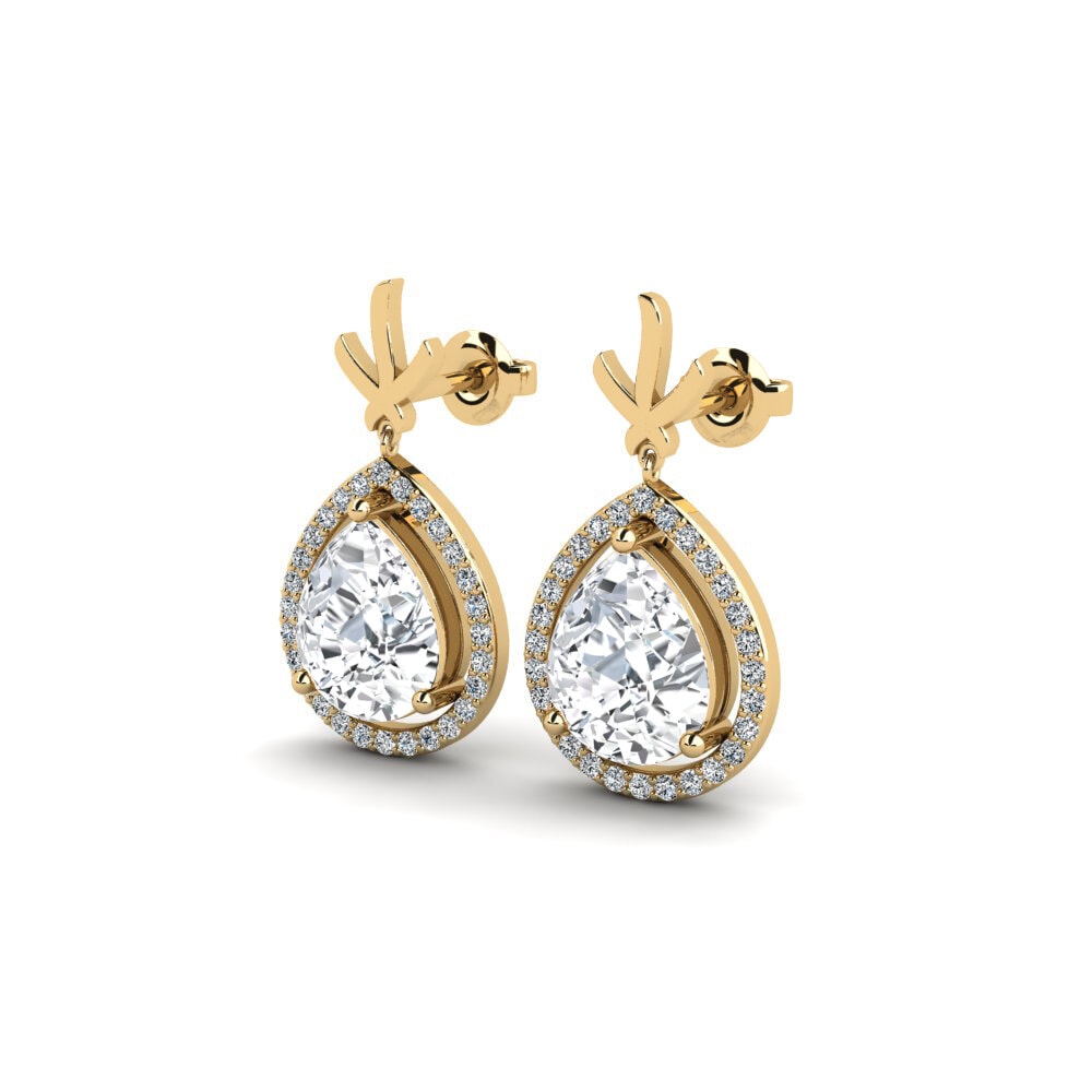 Đá Zircon Trắng Bông tai nữ Atendo