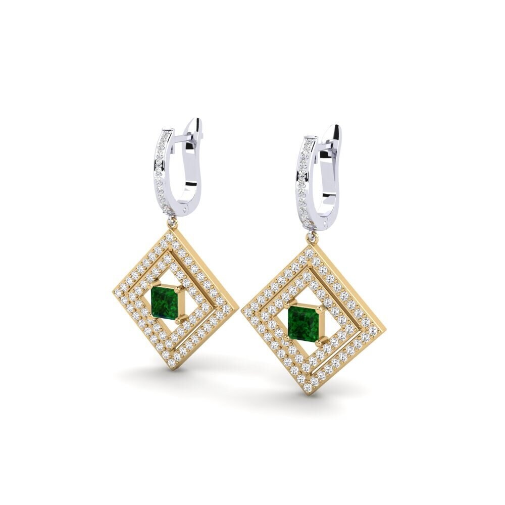 750 Weiß & Gelbgold Tsavorit Damen ohrring Audignon