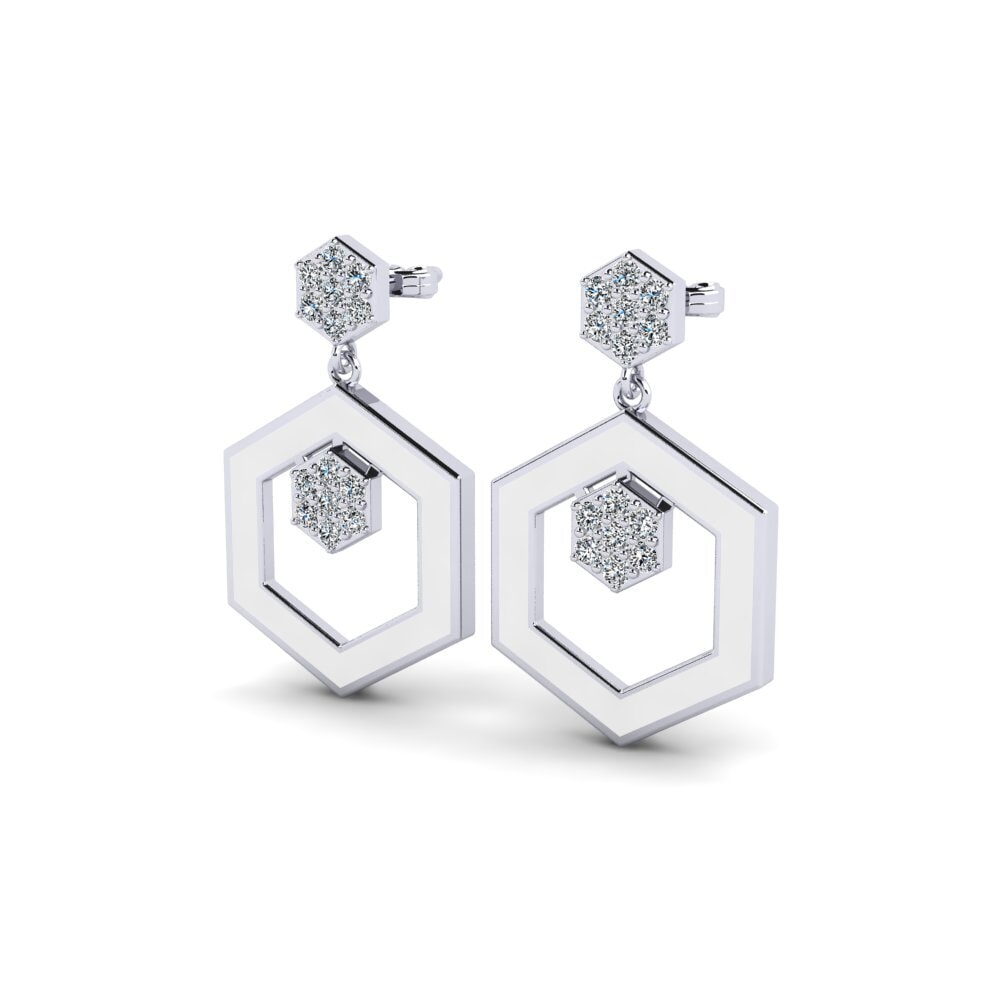 14k Oro Blanco Pendiente de mujer Bayonne