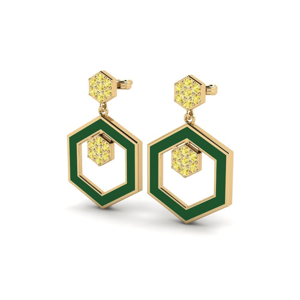 Đá Sapphire Vàng Bông tai nữ Bayonne