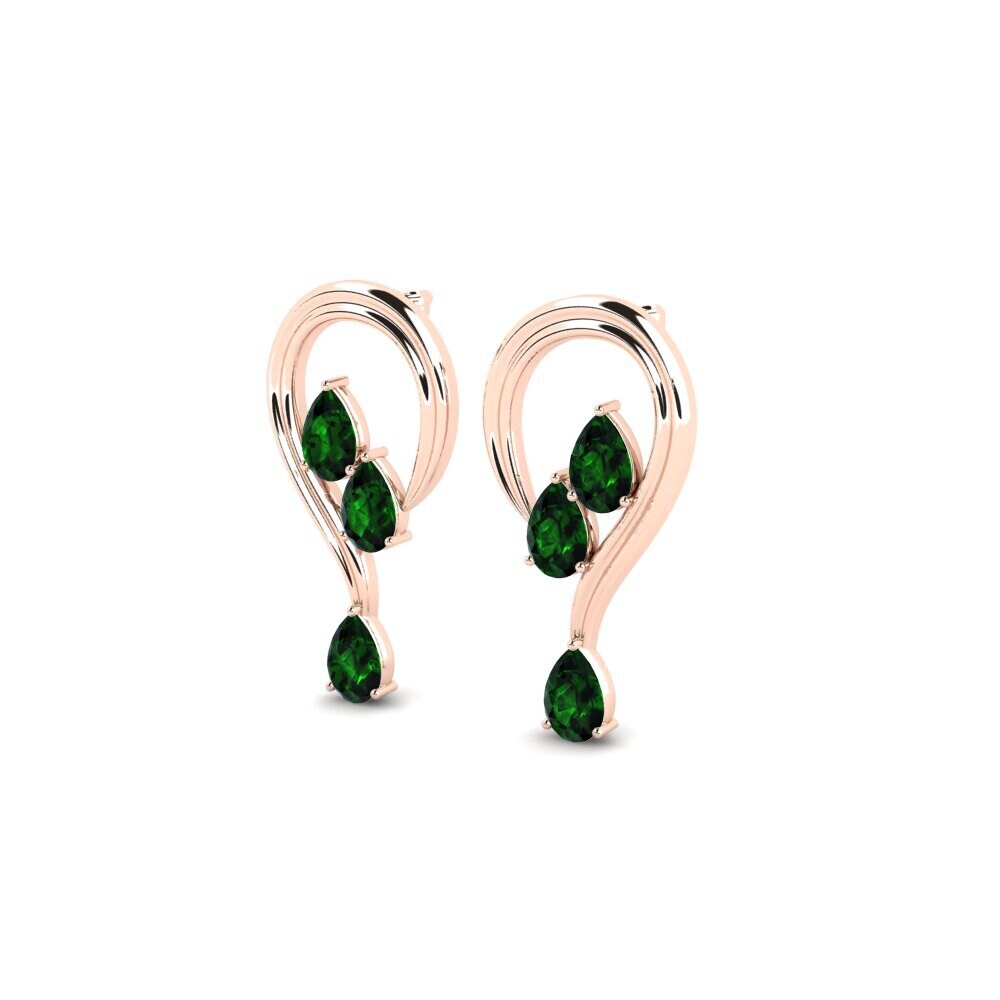 14ct Rose Gold Green Tourmaline Women's Earring Brothaigh