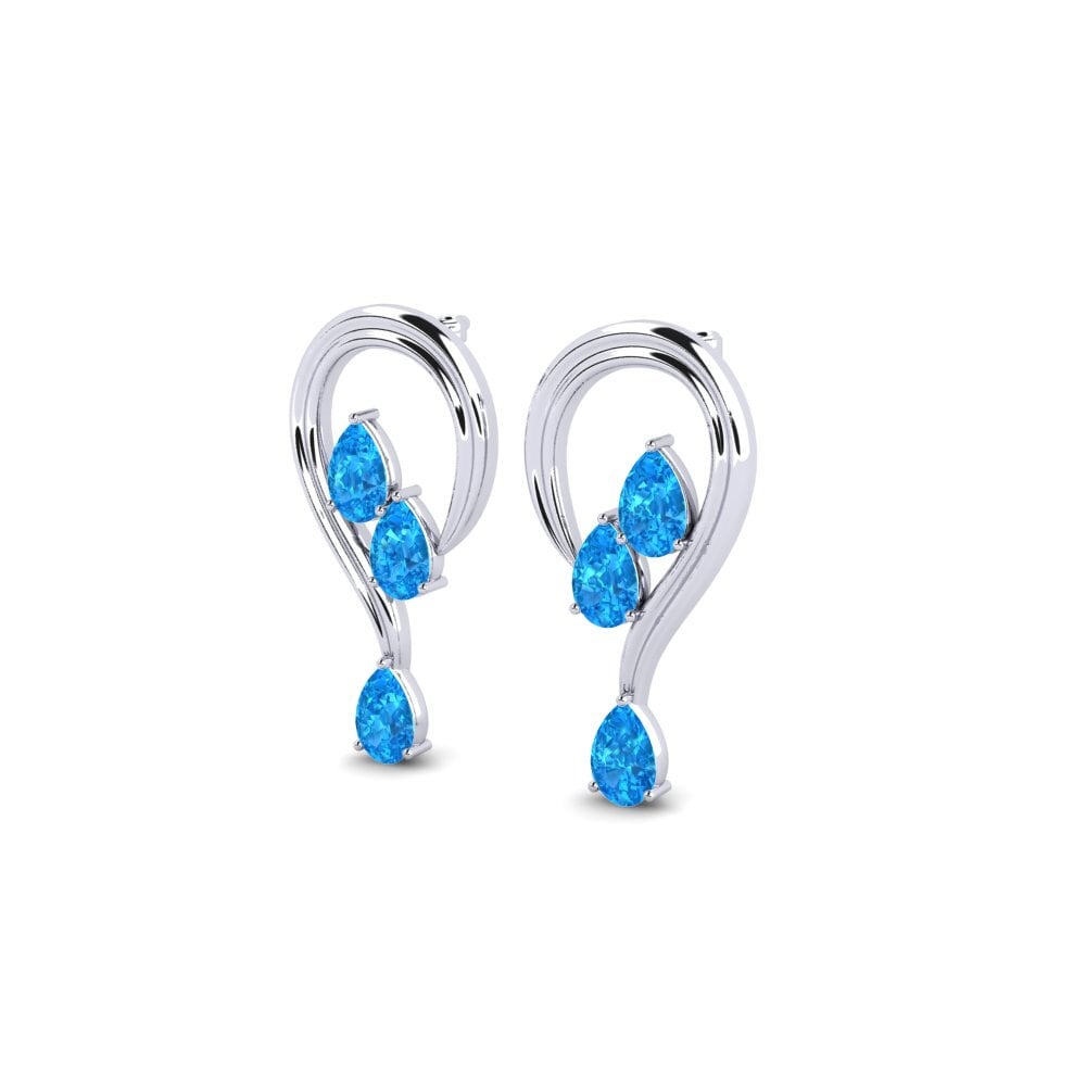 Topacio azul Pendiente de mujer Brothaigh