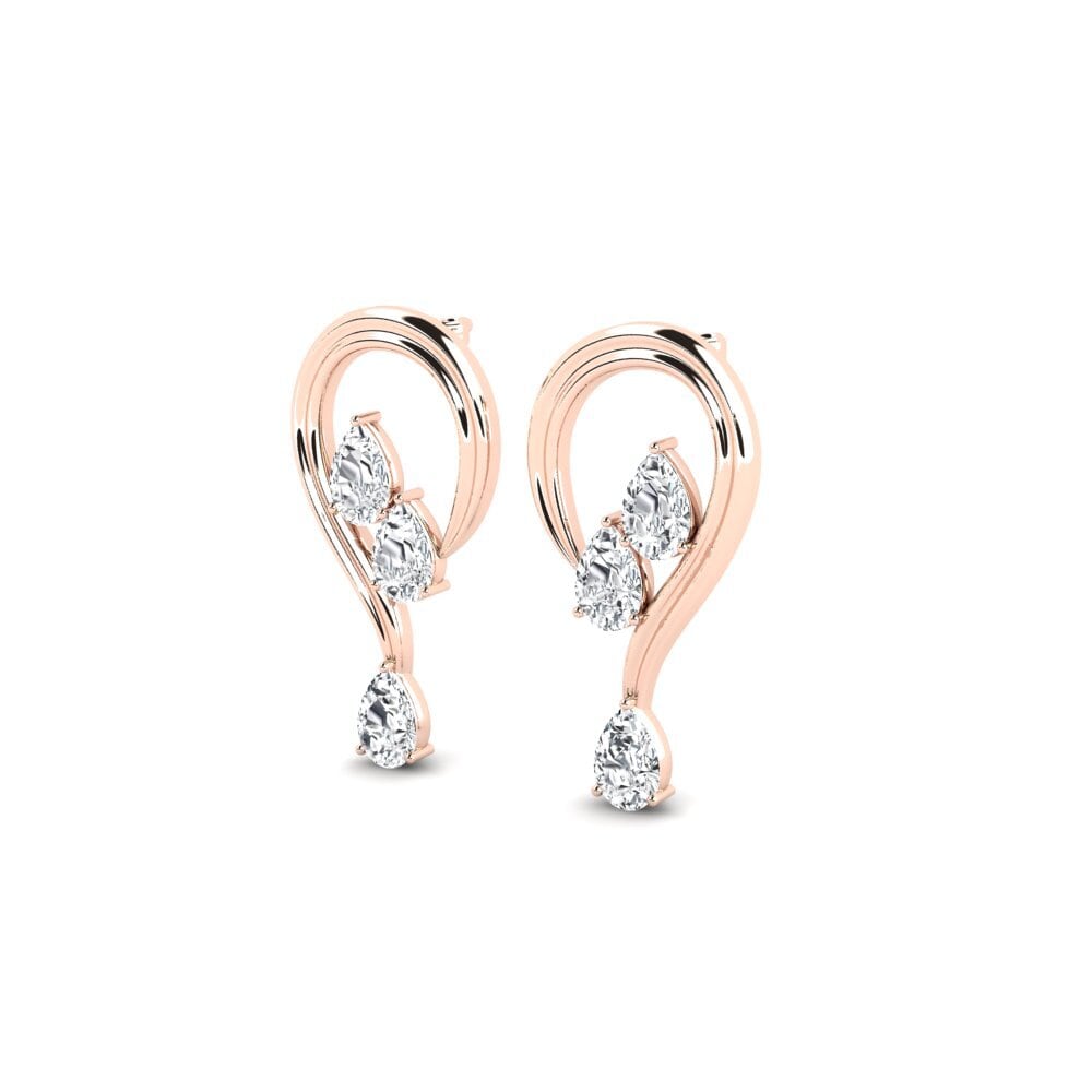 14ct Rose Gold White Zircon Women's Earring Brothaigh