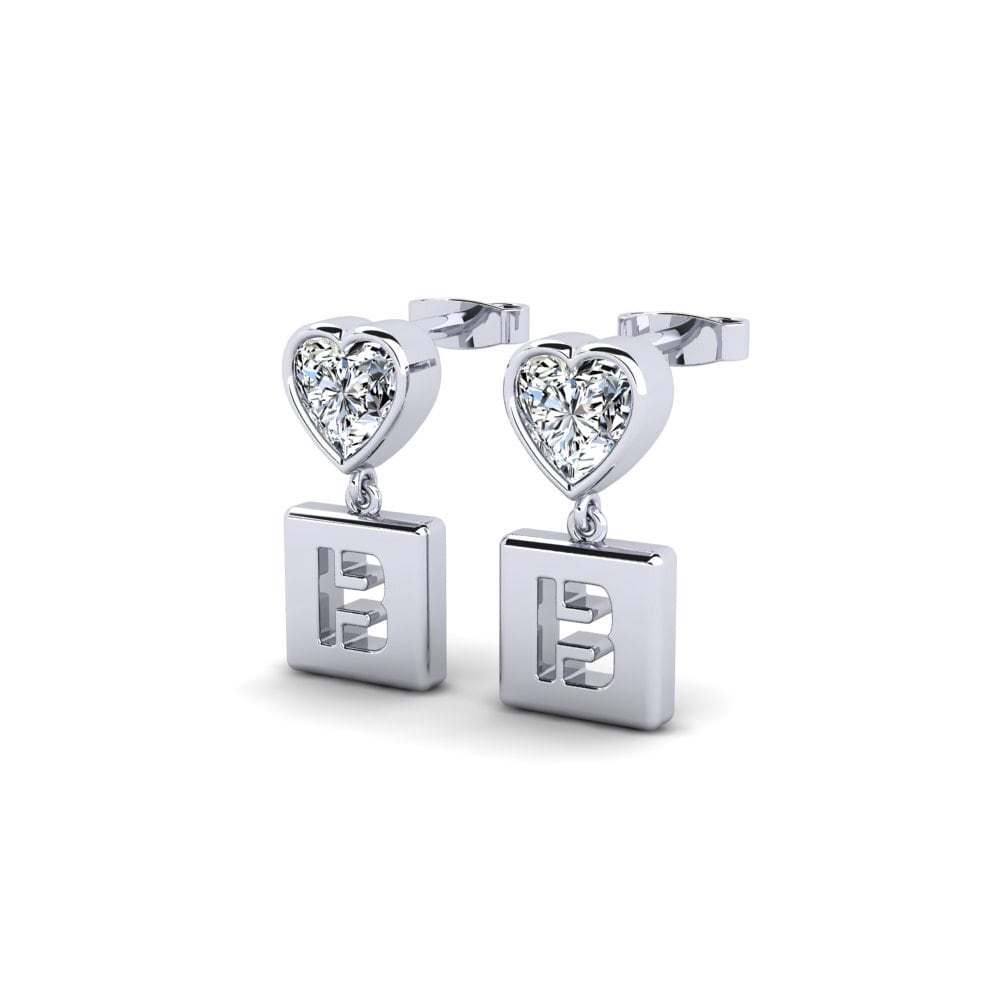 14ct White Gold Women's Earring Camminare - B