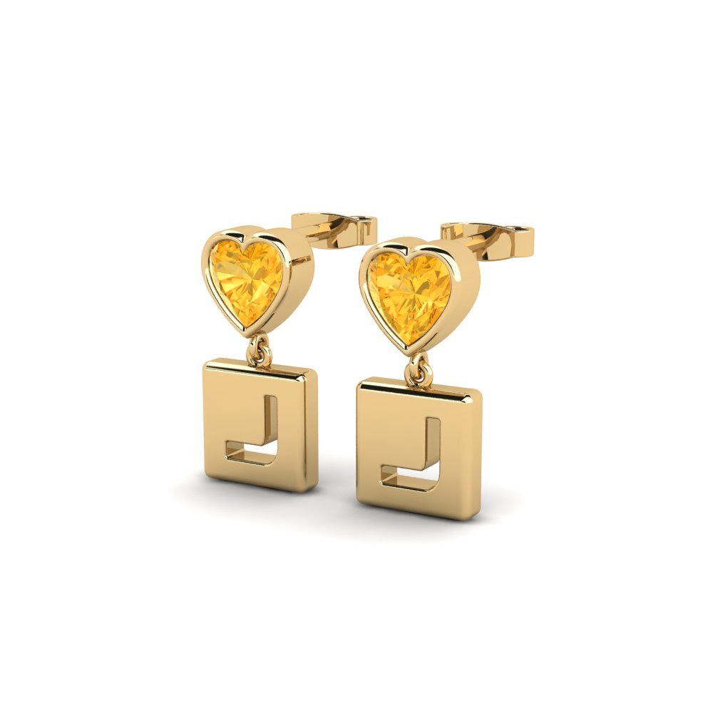 Corazón Citrino Pendiente de mujer Camminare - J