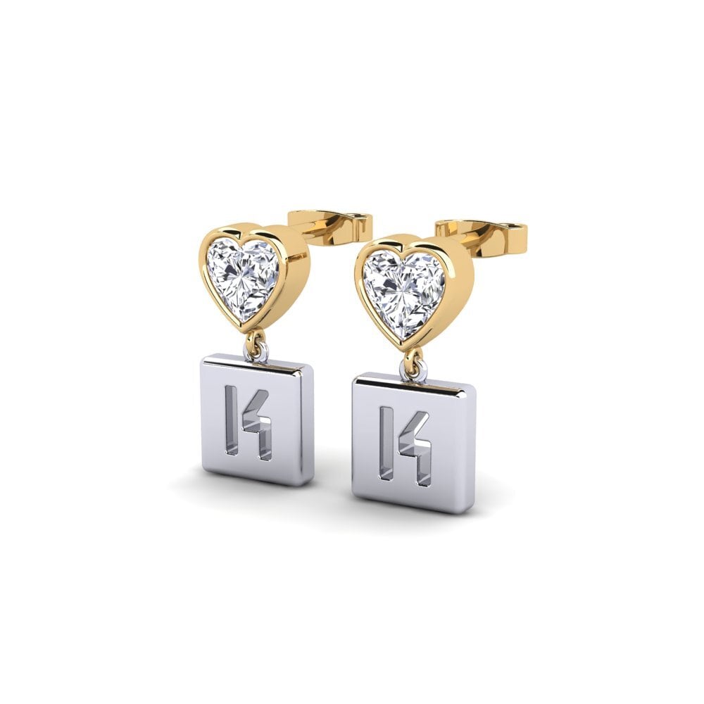 585 Hvid & Gult Guld Laboratorieskabt diamant Kvindes ørering Camminare - K