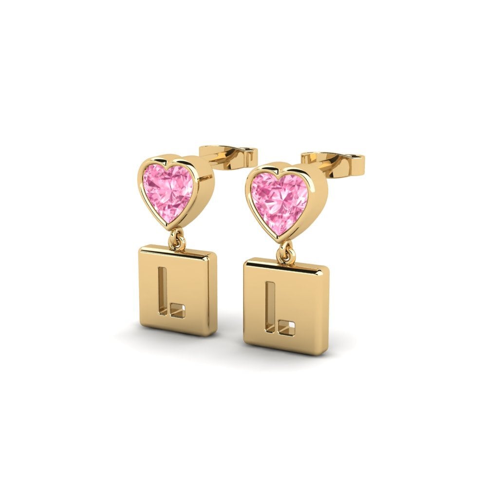 Pink Sapphire Women's Earring Camminare - L