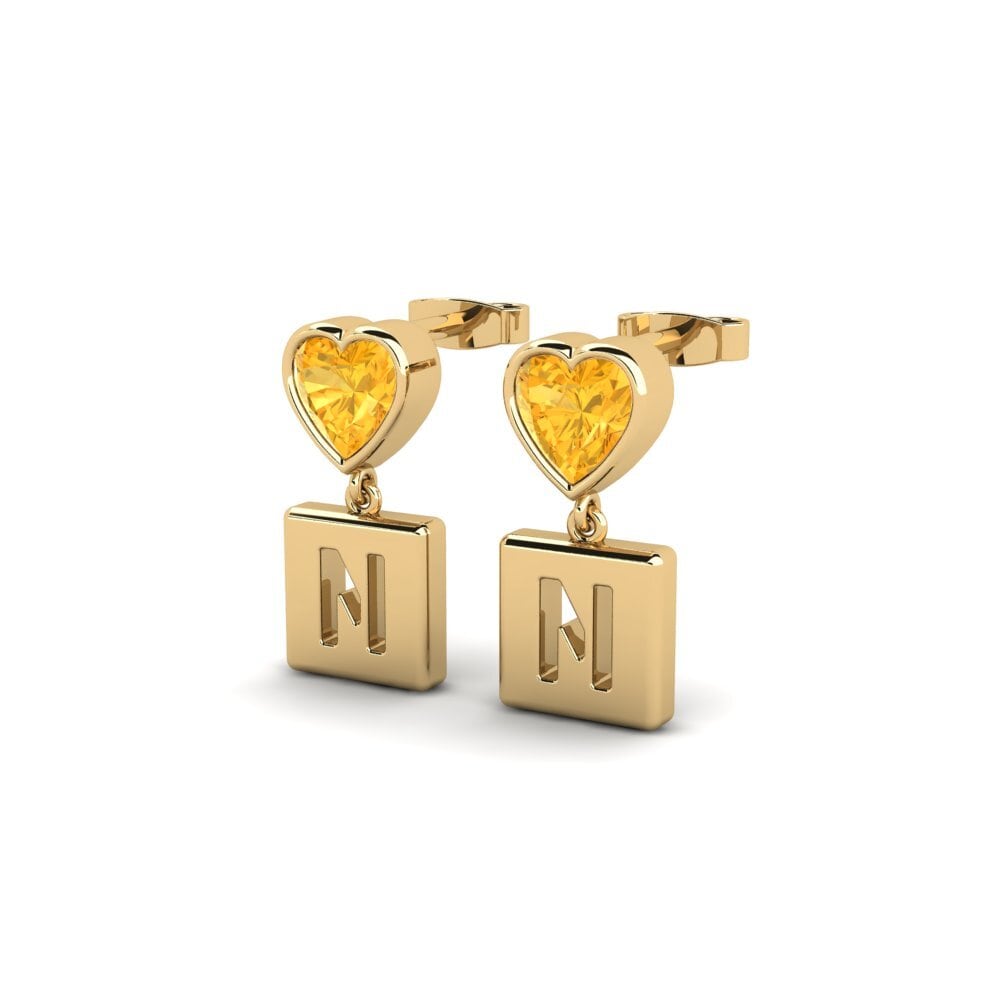Corazón Citrino Pendiente de mujer Camminare - N
