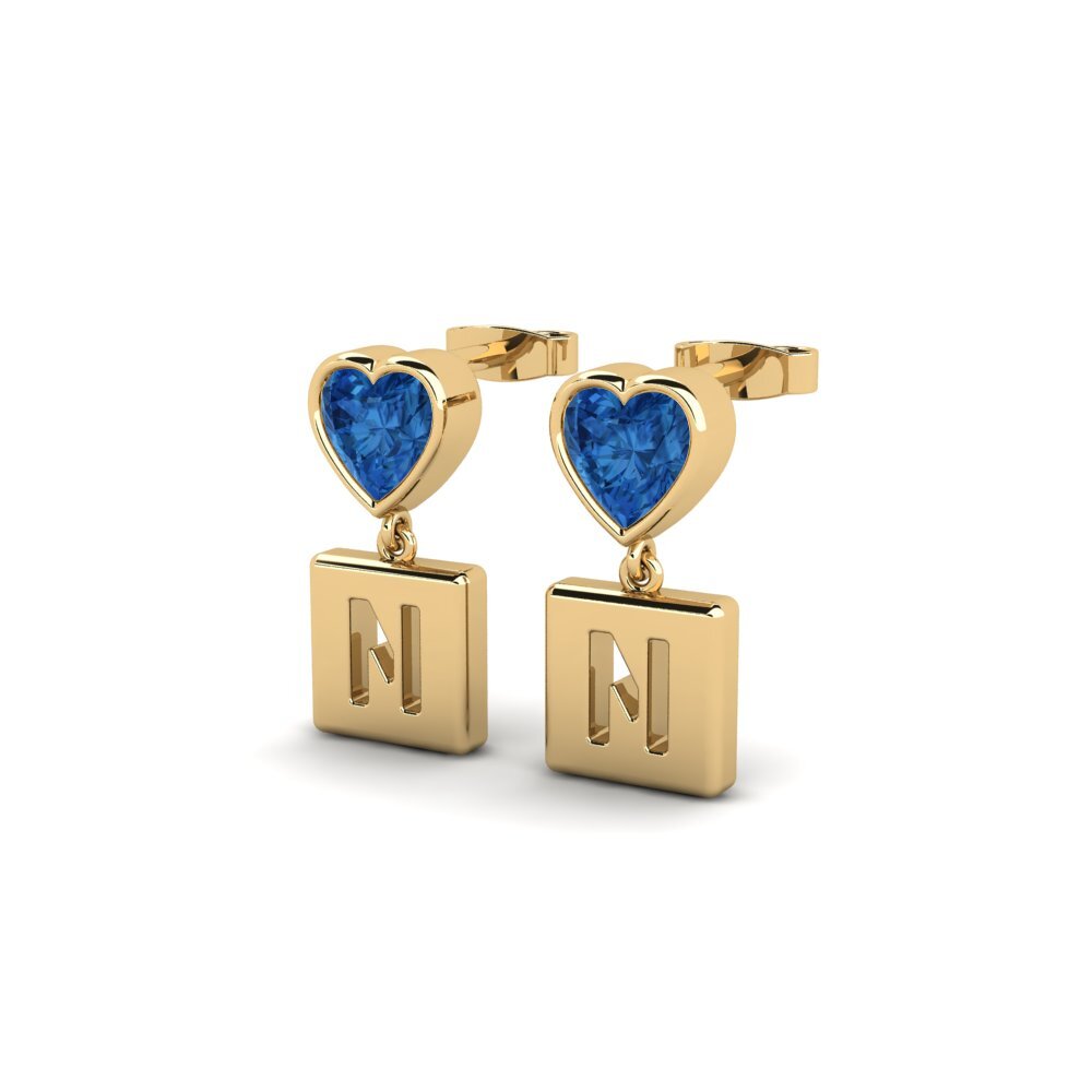 Dark Blue Zirconia Women's Earring Camminare - N