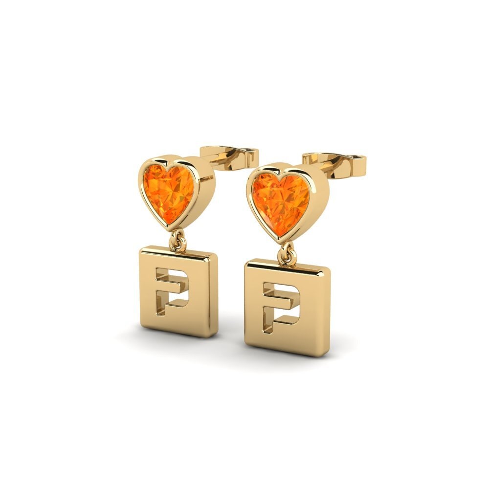 Orange Sapphire Women's Earring Camminare - P